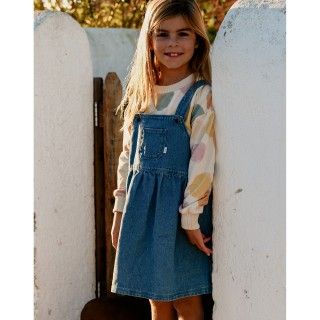 Vicky pinafore for girl in denim
