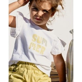 T-shirt Summer de menina em algodo orgnico