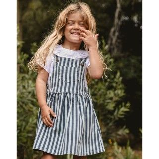 Evelyn pinafore for girls in cotton twill