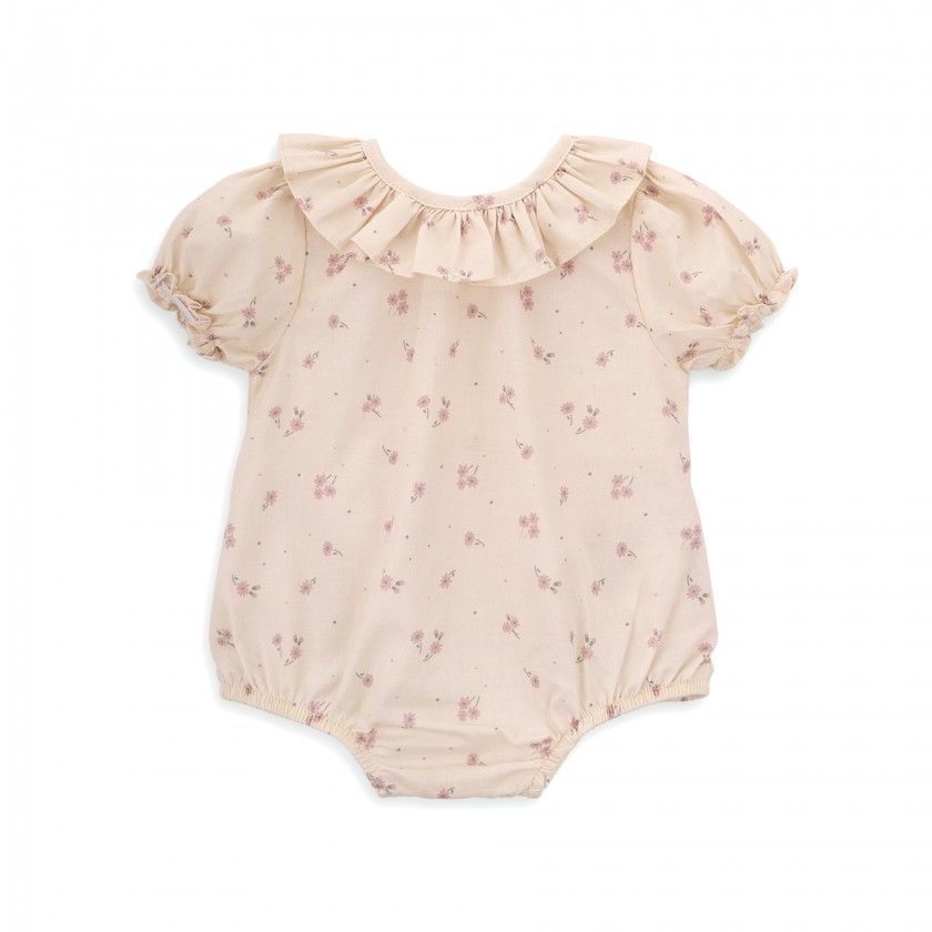 Wildflowers romper for baby girl in cotton