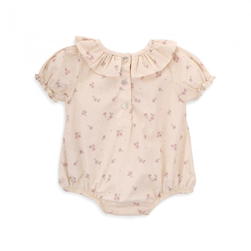 Wildflowers romper for baby girl in cotton