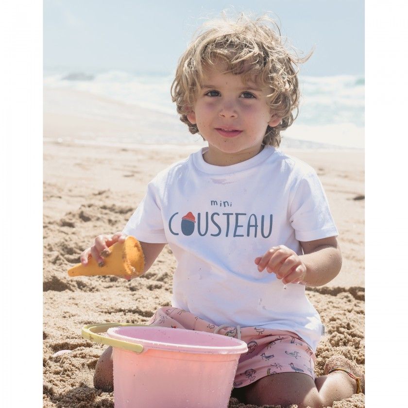 T-shirt Cousteau beb menino em algodo orgnico