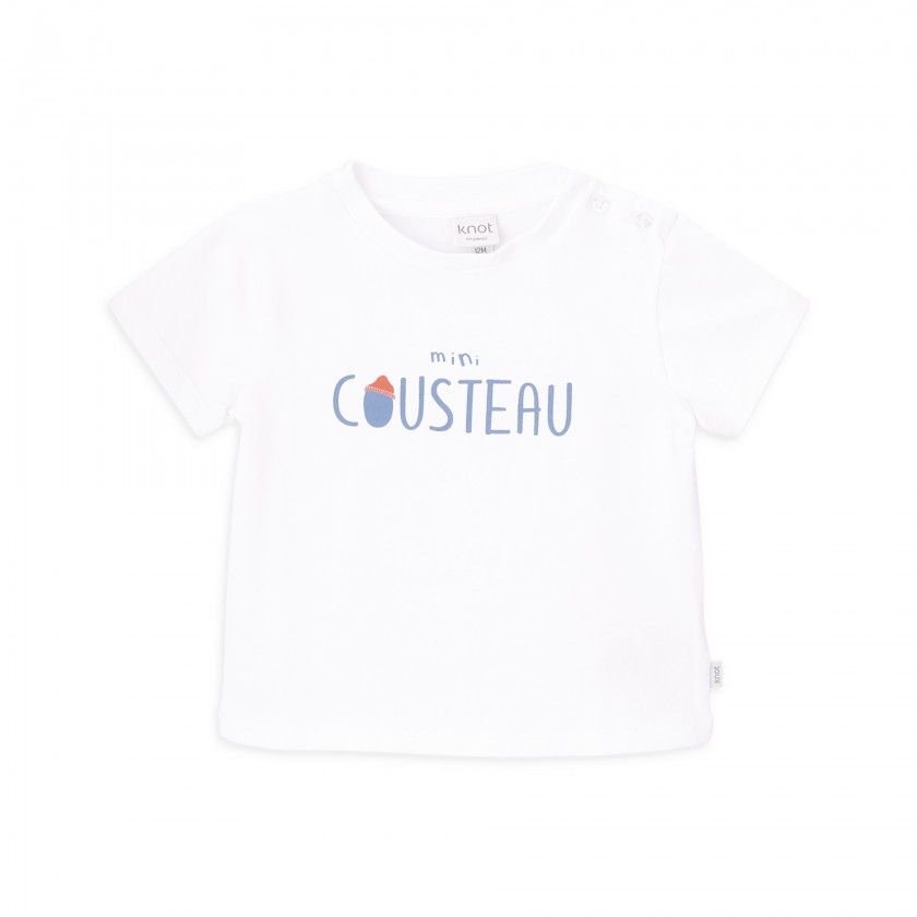 T-shirt Cousteau beb menino em algodo orgnico