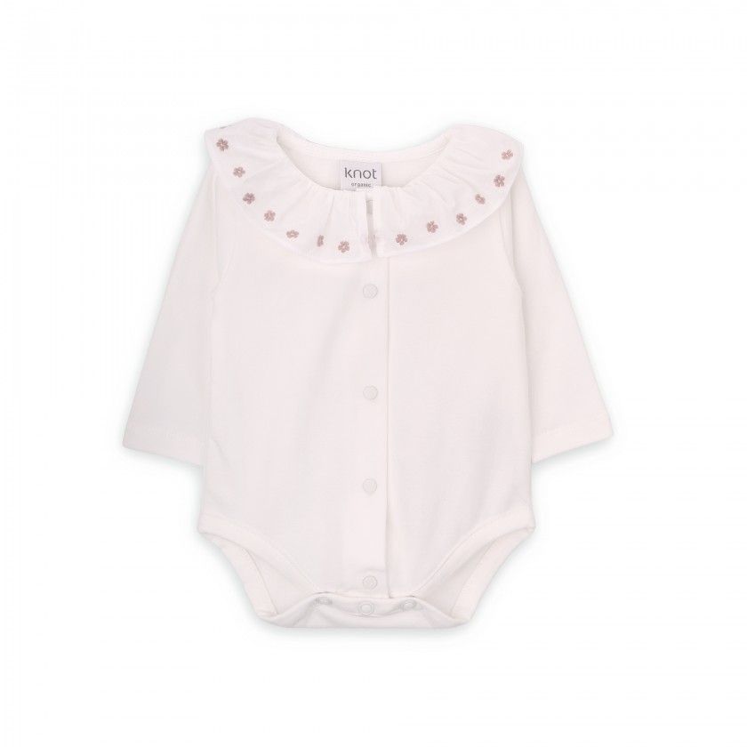 Flowers body for baby girl in organic cotton