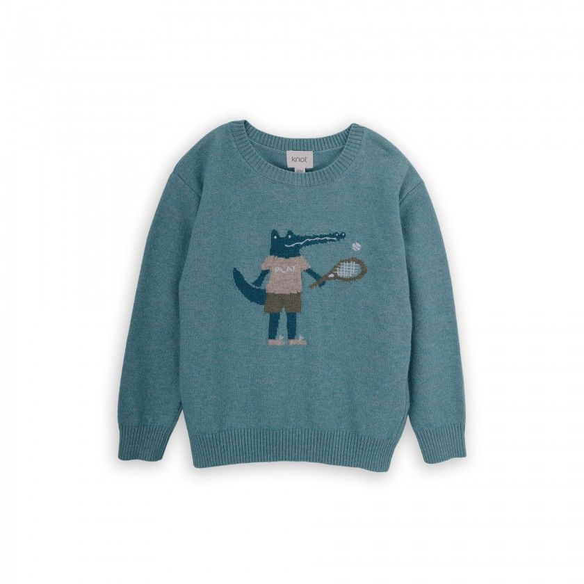 Crocodile knitted sweater for boy