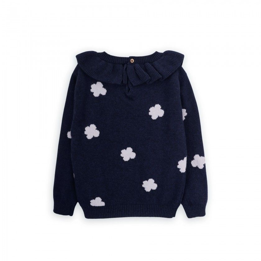 Flowers knitted sweater for girl