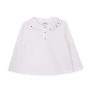 Dots polo for girl in organic cotton