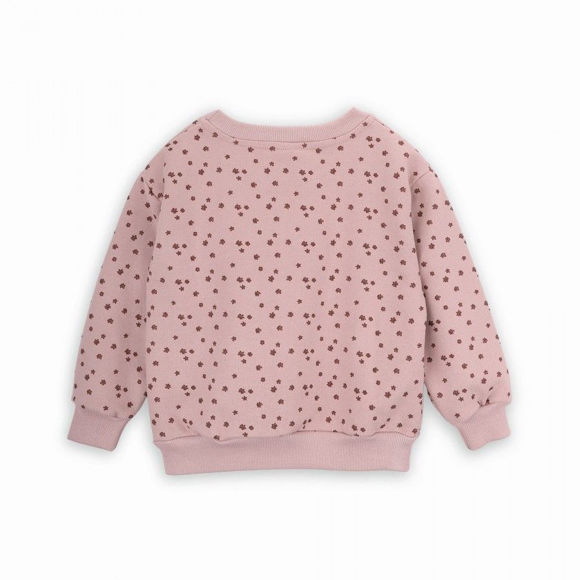 Small flowers sweatshirt in cotton