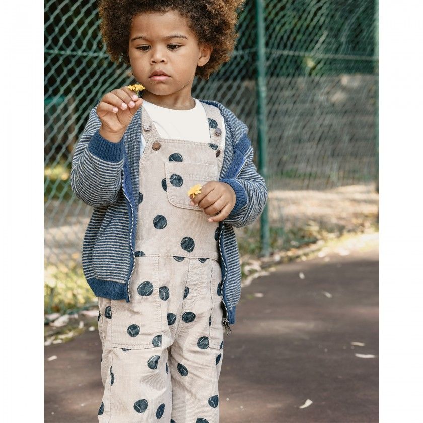 Casper overalls in printed corduroy