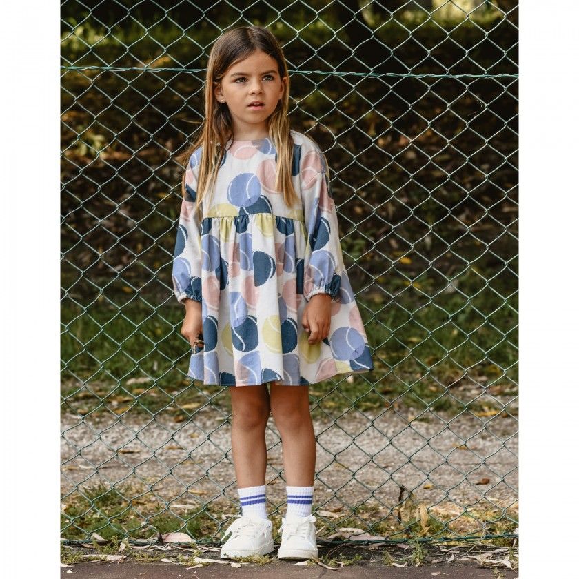 Serena dress in corduroy with print