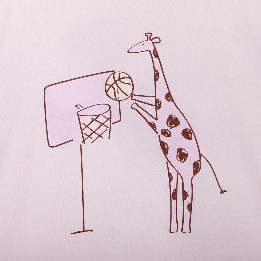 T-shirt de manga comprida Giraffe Girl de menina