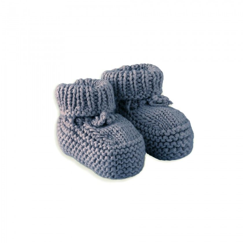 Knitted booties for baby