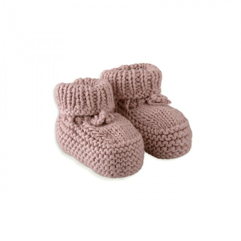 Knitted booties for baby