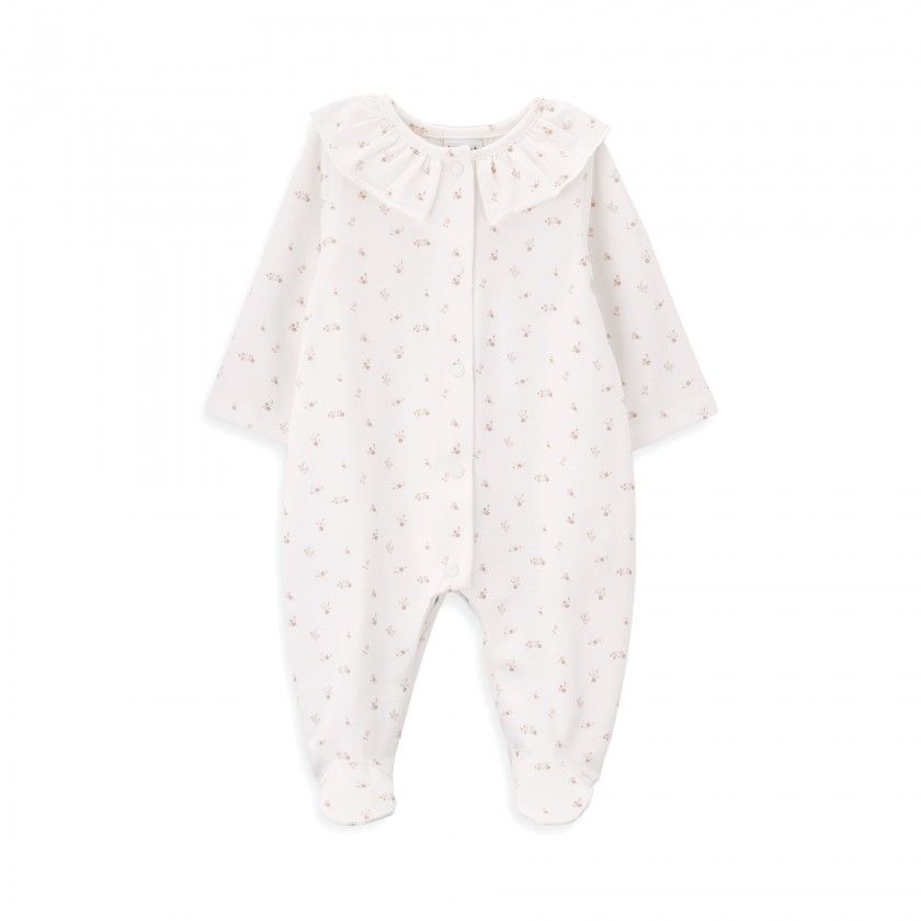 Flowers Babygrow for newborn girls in organic cotton