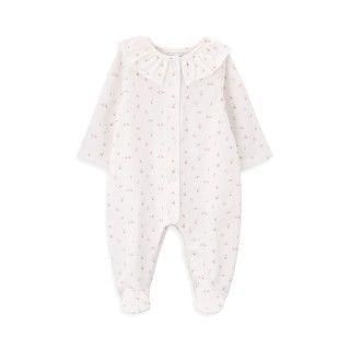 Babygrow Flowers de beb menina em algodo orgnico