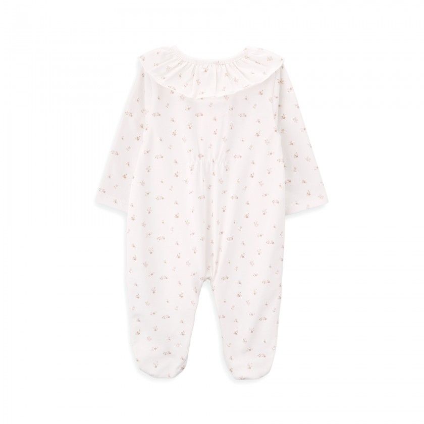 Flowers Babygrow for newborn girls in organic cotton