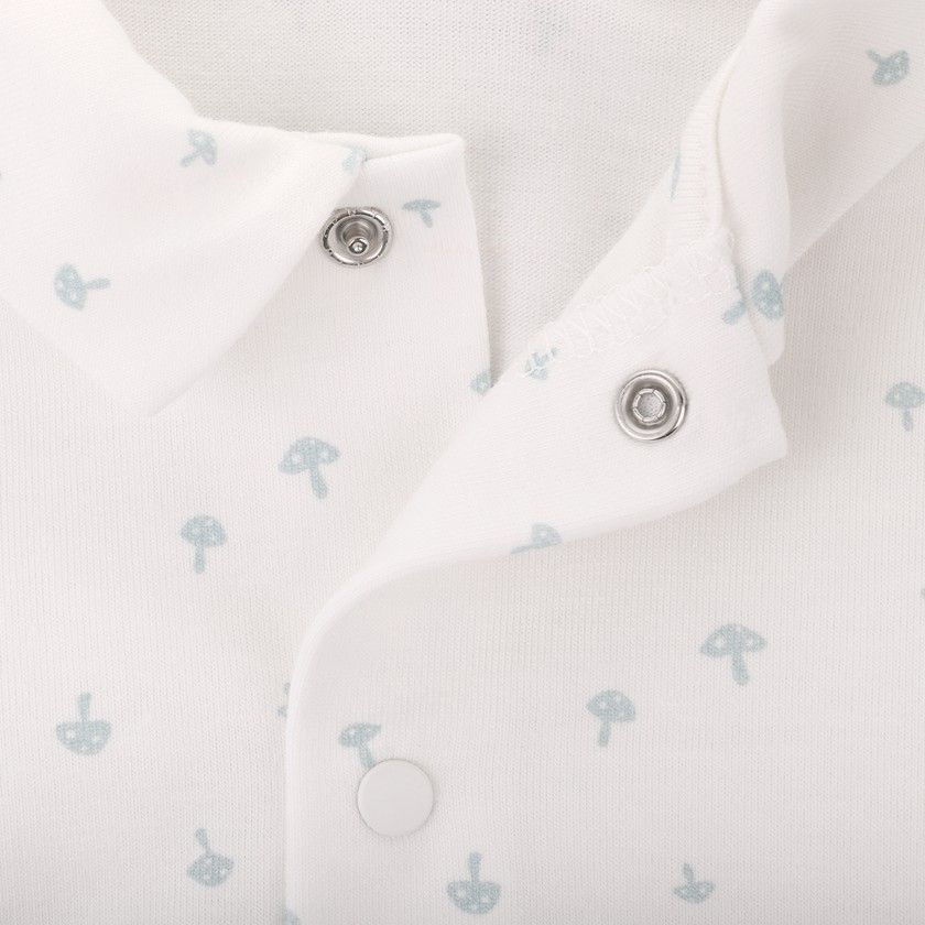 Mushrooms Babygrow for newborn boys in organic cotton
