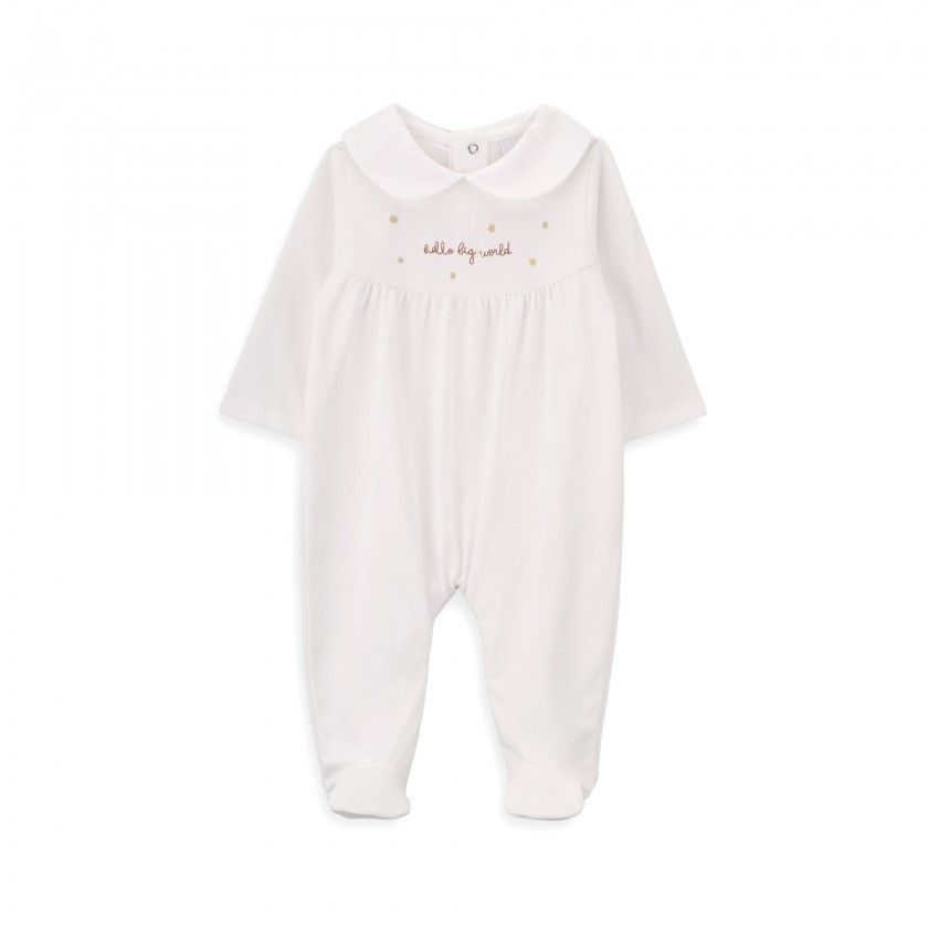 Big World Babygrow for newborns in organic cotton