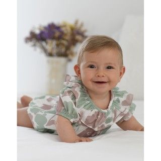 Fofo Gina de beb menina em algodo com flores