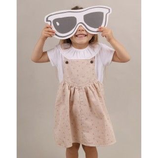 Aubree Pinafore for girls in flower twill