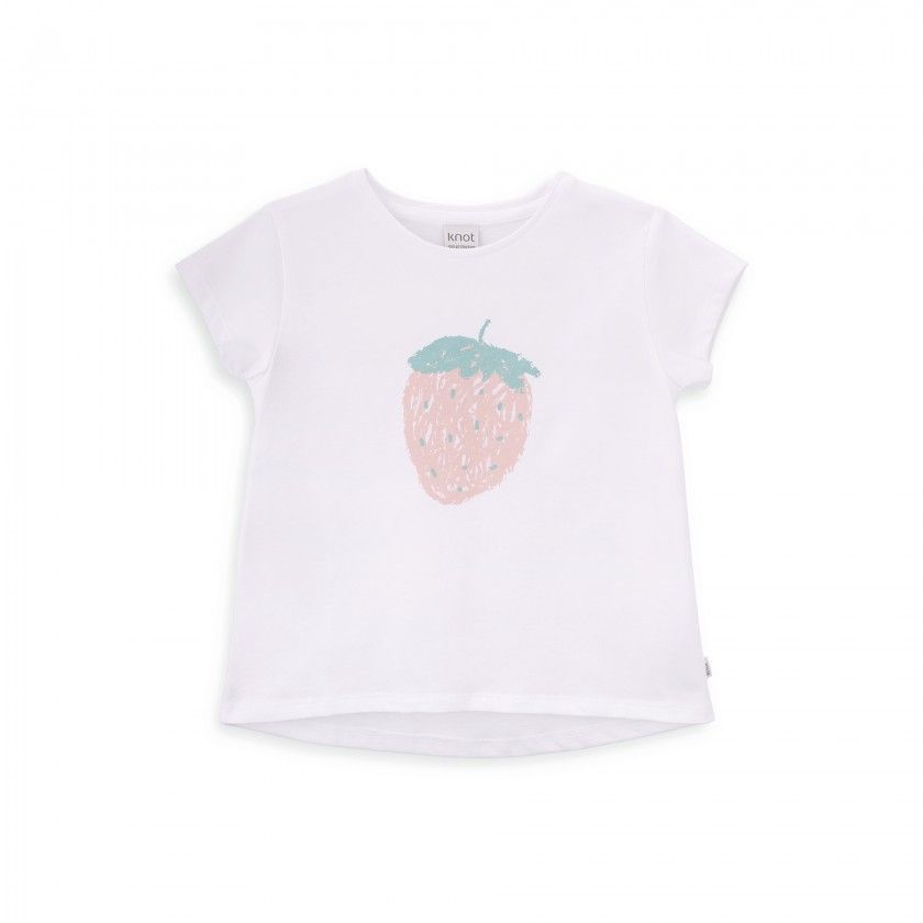 Strawberry T-shirt for girls in cotton