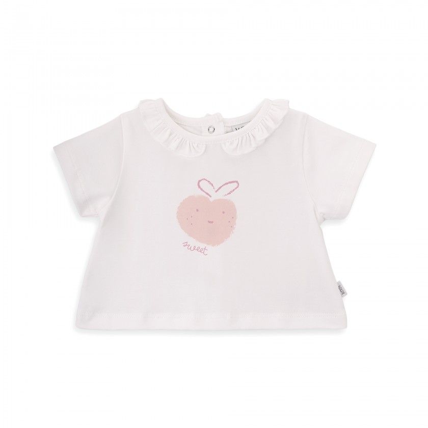 T-shirt Sweet Strawberry de beb menina em algodo orgnico