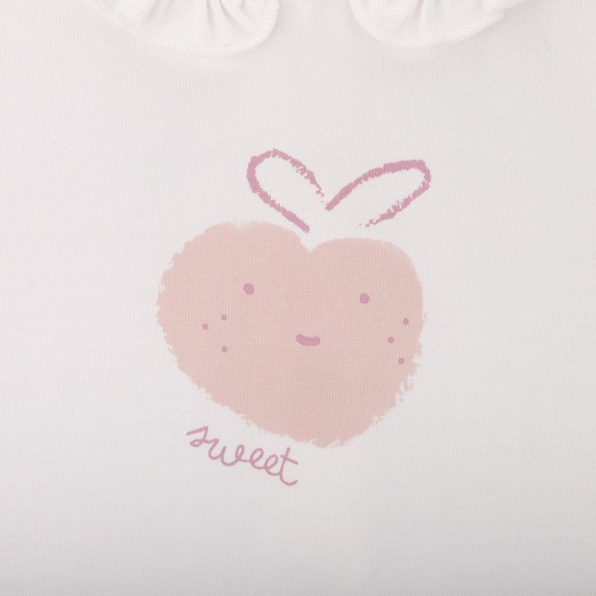 T-shirt Sweet Strawberry de beb menina em algodo orgnico