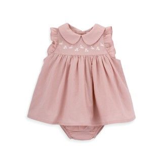 Hazel Dress for baby girls with embroidery