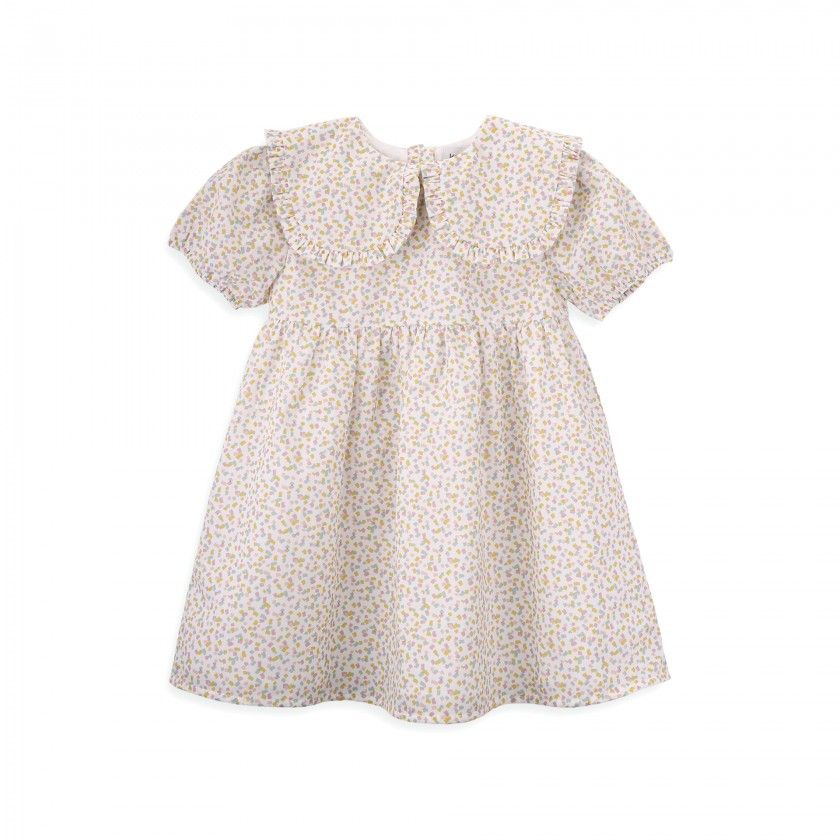 Small Brushes Dress with a pattern for girls