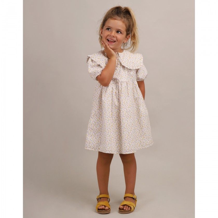 Small Brushes Dress with a pattern for girls