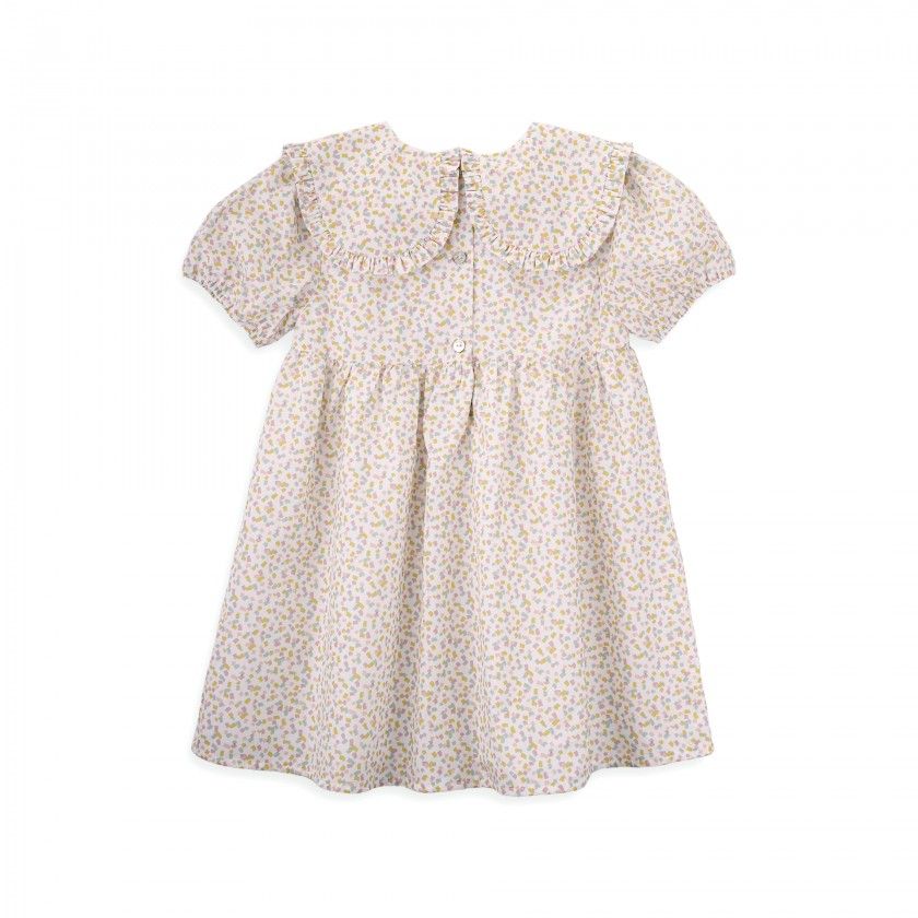 Small Brushes Dress with a pattern for girls