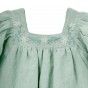 Emerald Dress for girls with pattern and embroidery