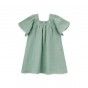 Emerald Dress for girls with pattern and embroidery