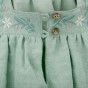 Emerald Dress for girls with pattern and embroidery