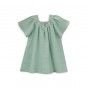 Emerald Dress for girls with pattern and embroidery