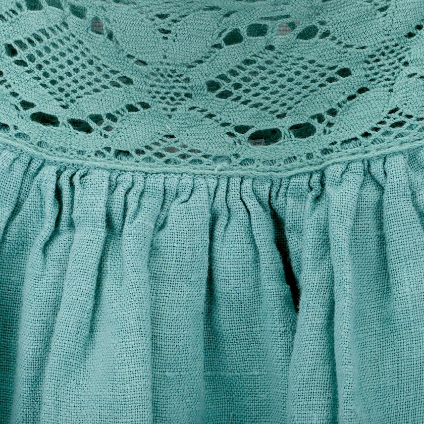Jolie Dress for girls in linen with crochet