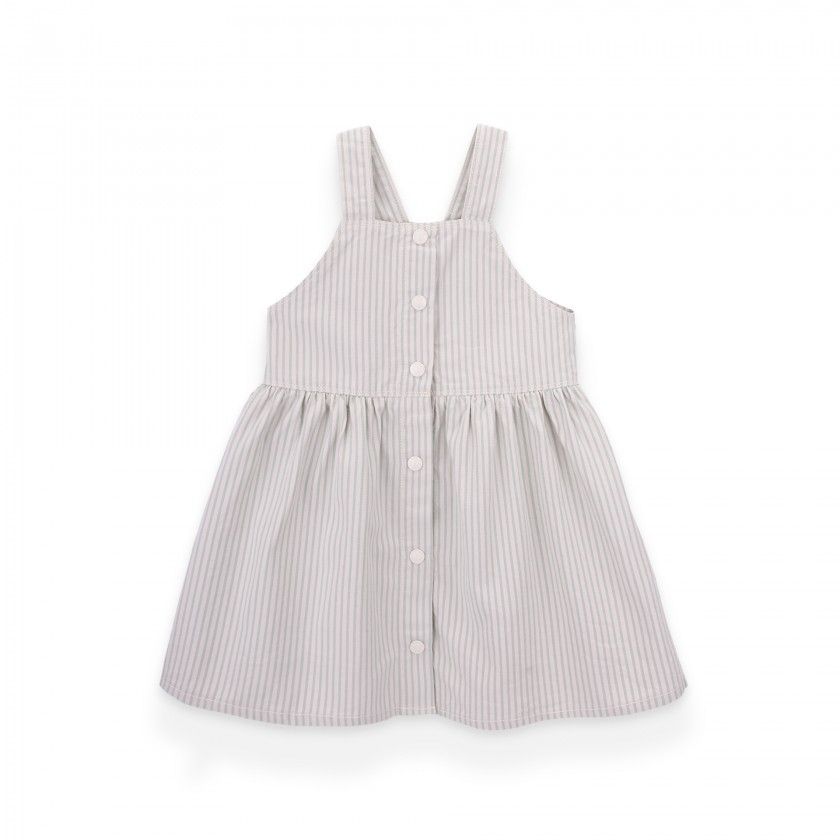 Nyomi Pinafore for girls in stripe twill