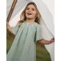 Emerald Dress for girls with pattern and embroidery