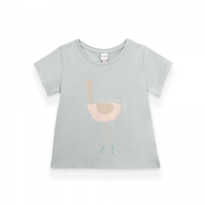 Ostrich T-shirt for girls in organic cotton