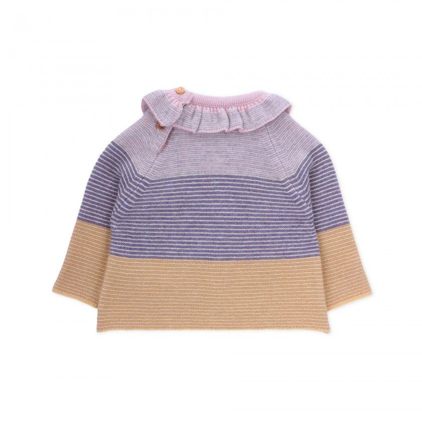Camisola recm-nascido tricot Aubergine