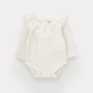 Rose bodysuit for baby girl in organic cotton