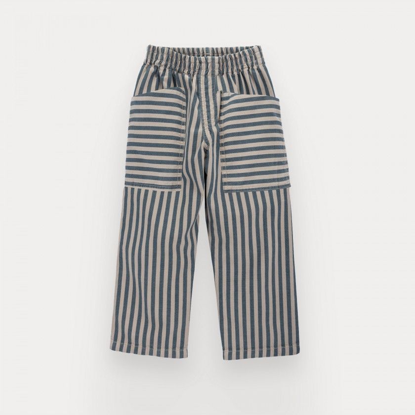 Sloan trousers for boy in stripes cotton twill