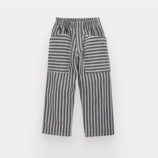Sloan trousers for boy in stripes cotton twill
