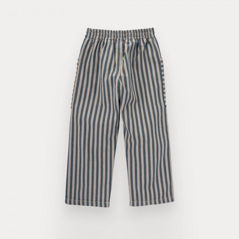 Sloan trousers for boy in stripes cotton twill