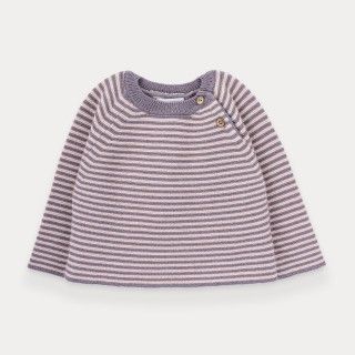 Blush Stripes knitted sweater for baby girl