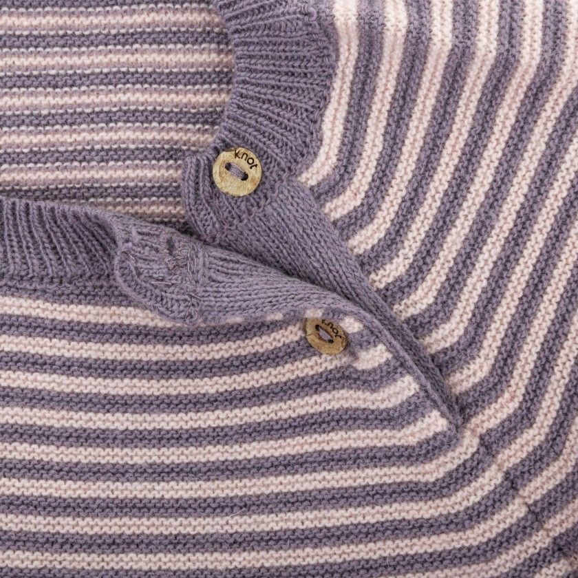 Blush Stripes knitted sweater for baby girl