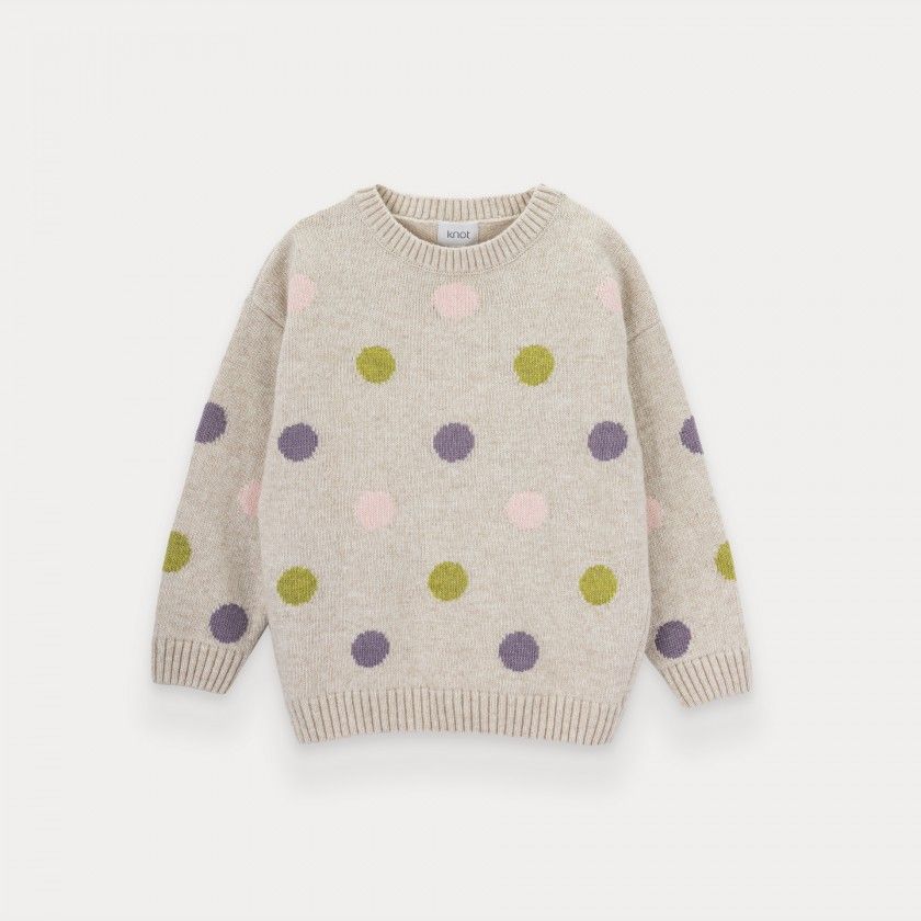 Polka Dots knitted sweater for girl