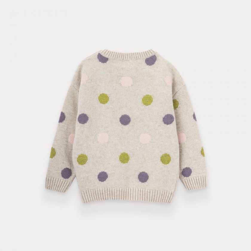 Polka Dots knitted sweater for girl