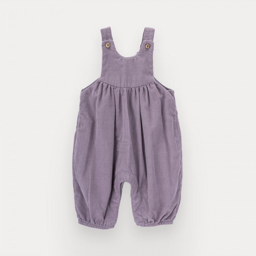 Queen overalls for baby girl in corduroy