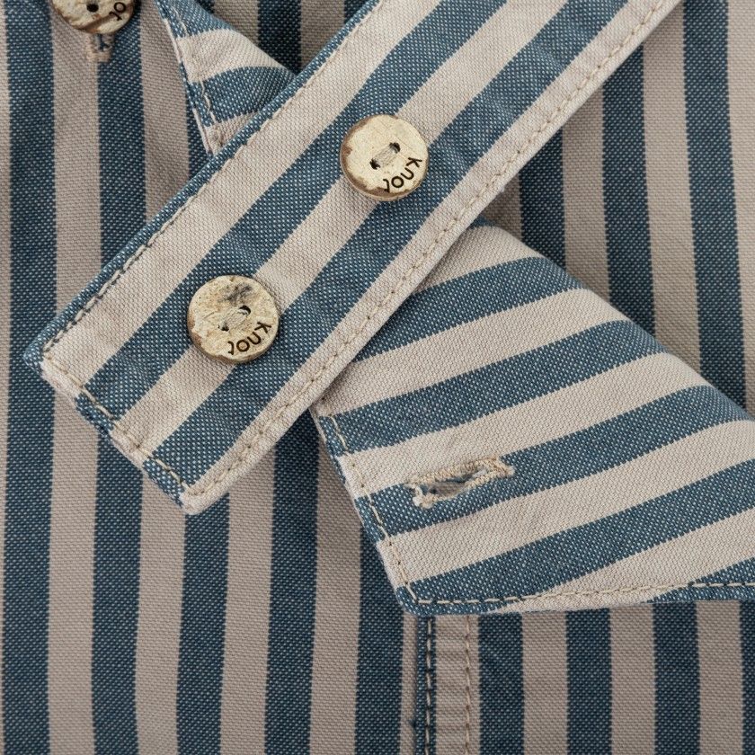 Boris overalls for kids in striped twill
